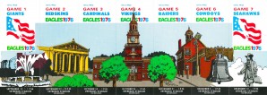 1976 Vintage Philadelphia Eagles NFL Season Ticket Strip